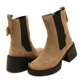 Filippo Botines de tacón alto de ante de cuero beige 3