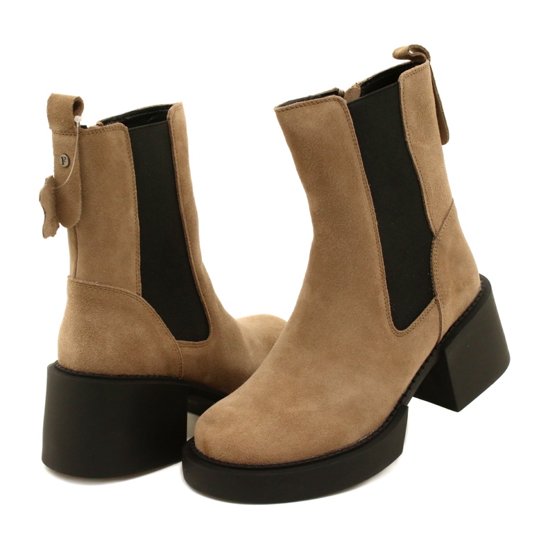 Filippo Botines de tacón alto de ante de cuero beige 3