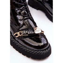 Botines Mujer Charol Con Adorno Negro S.Barski MR870-67 4