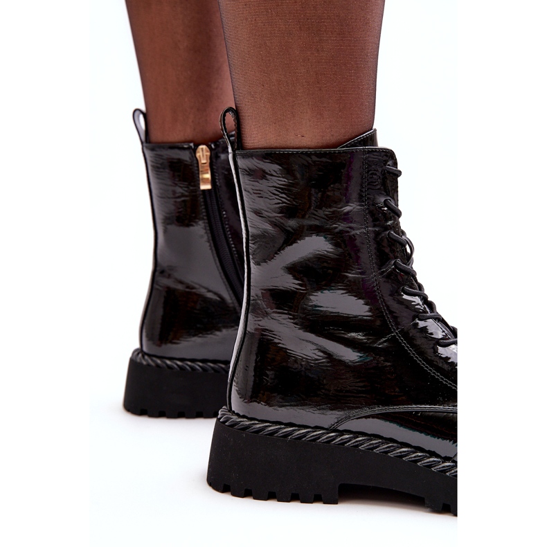 Botines Mujer Charol Con Adorno Negro S.Barski MR870-67 2