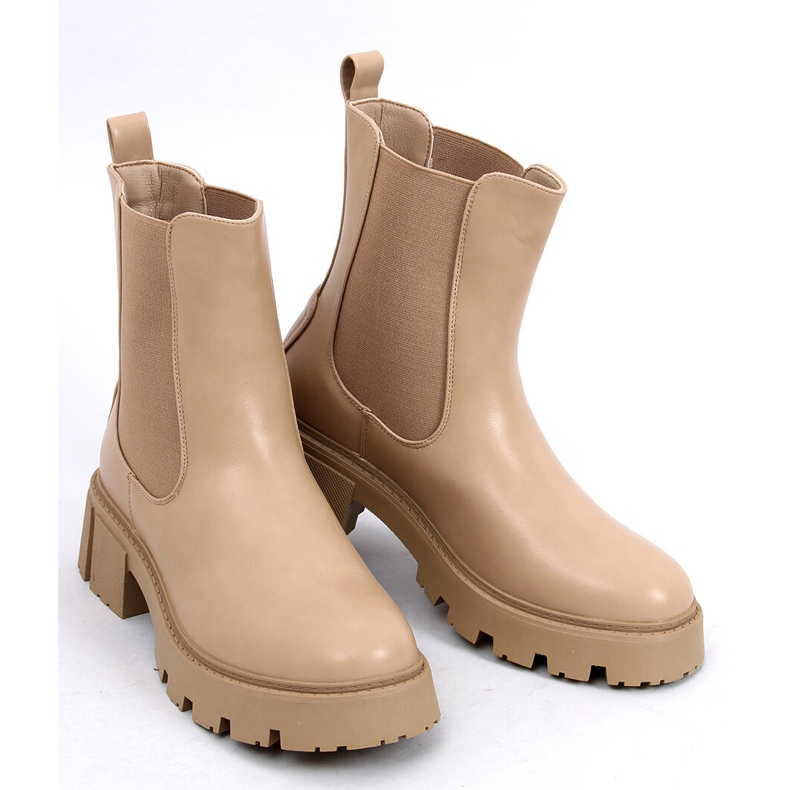 Botines Chelsea de caña alta Rumer Khaki beige 1