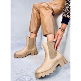 Botines Chelsea de caña alta Rumer Khaki beige 4