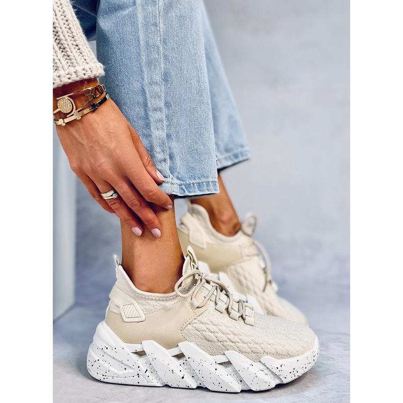 Deportiva calcetín Beige Indu 1