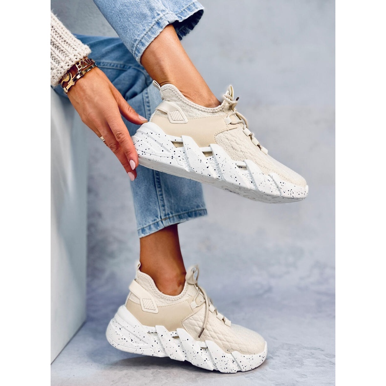 Deportiva calcetín Beige Indu 2