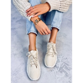 Deportiva calcetín Beige Indu 4