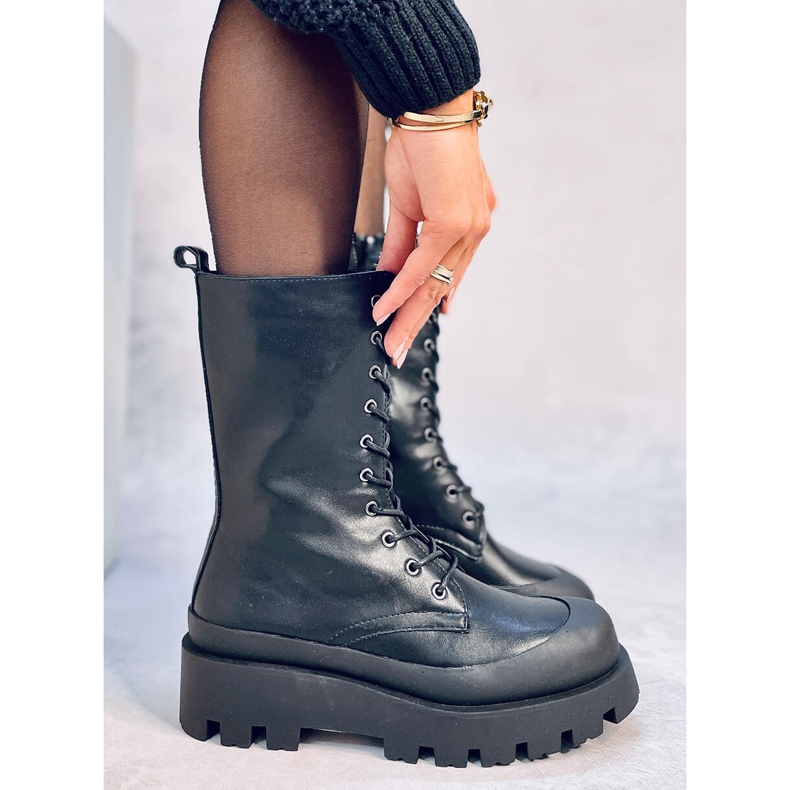 Botas Knight Negras con cordones negro 2 Botas Knight Negras con cordones negro 2