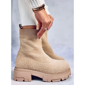 Botas estilo calcetín Roanna Khaki beige 3