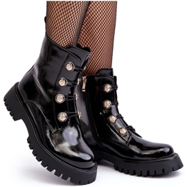 S.Barski Botas Aislantes De Mujer Con Botones Decorativos D&amp;A MR870-51 Negro 10