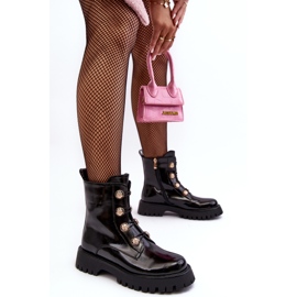 S.Barski Botas Aislantes De Mujer Con Botones Decorativos D&amp;A MR870-51 Negro 7