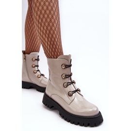 S.Barski Botines Mujer Aislados Con Botones Decorativos D&amp;A MR870-51 Beige Claro 9