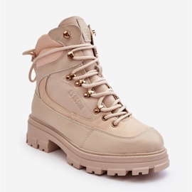 Botines de mujer con cordones y aislantes Beige claro Big Star MM274664 1