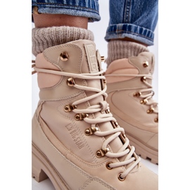 Botines de mujer con cordones y aislantes Beige claro Big Star MM274664 5