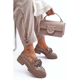 WD1 Zapatos de charol decorados para mujer, beige Annella 6