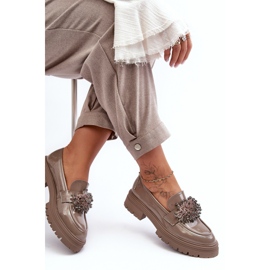 WD1 Zapatos de charol decorados para mujer, beige Annella 7