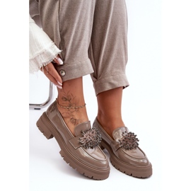WD1 Zapatos de charol decorados para mujer, beige Annella 8