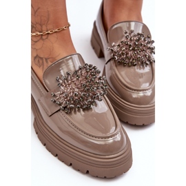 WD1 Zapatos de charol decorados para mujer, beige Annella 5