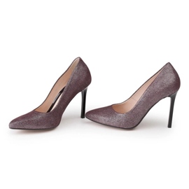 Marco Shoes Stilettos de tacón alto en piel auténtica burdeos rojo 4