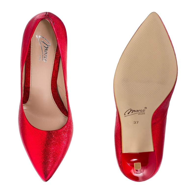 Marco Shoes Stilettos rojos de tacón alto hechos de cuero genuino 1 Marco Shoes Stilettos rojos de tacón alto hechos de cuero genuino 1