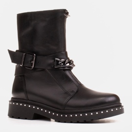 Marco Shoes Marco 1262B botas de montaña para mujer con cadena, Glany negro 1