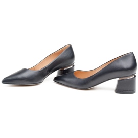 Marco Shoes Black Pumps 1424P Marco dorado en el talón negro 3