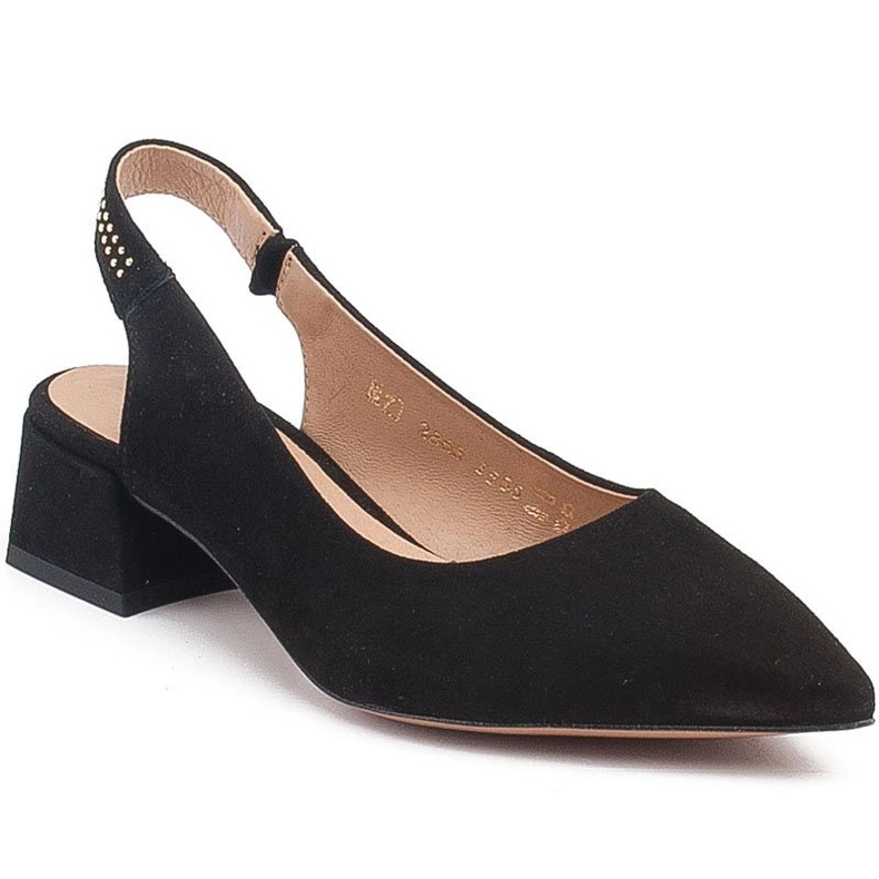 Marco Shoes Sandalias de ante negro con chorros decorativos 2