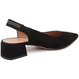 Marco Shoes Sandalias de ante negro con chorros decorativos 6
