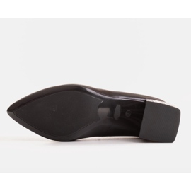 Marco Shoes Salón de piel negra con tacón de rayas cebra negro 3