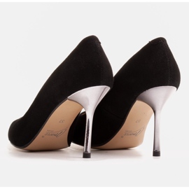 Marco Shoes Stilettos negros con tacón metalizado 3