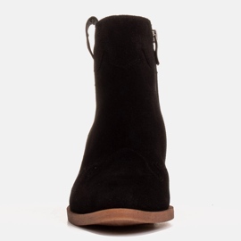 Marco Shoes Botines de piel elegantes con tacones bajos negro 5
