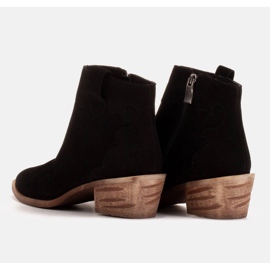 Marco Shoes Botines de piel elegantes con tacones bajos negro 7