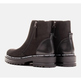 Marco Shoes Botas de mujer lisas con un interesante y grueso fondo. negro 2 Marco Shoes Botas de mujer lisas con un interesante y grueso fondo. negro 2