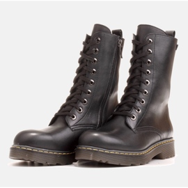 Marco Shoes Botines altos, botas atadas a suela translúcida negro 4