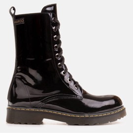 Marco Shoes Botines altos, botas atadas a suela translúcida negro 1