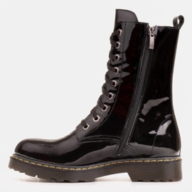 Marco Shoes Botines altos, botas atadas a suela translúcida negro 5