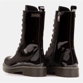 Marco Shoes Botines altos, botas atadas a suela translúcida negro 7