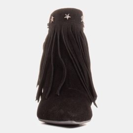 Marco Shoes Botas originales de ante con flecos decorativos negro 2