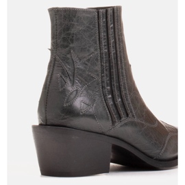 Marco Shoes Bota cowboy gris fabricada en piel flor sin aislante 5