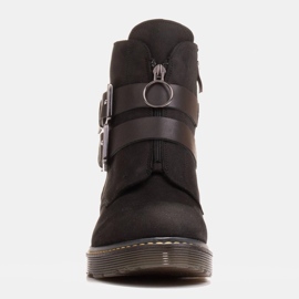 Marco Shoes Botas negras de mujer sobre un fondo transparente grueso negro 2