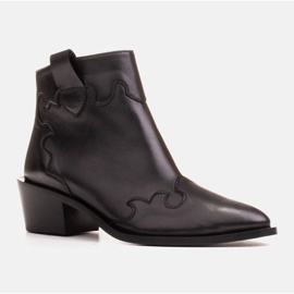 Marco Shoes Botas negras de piel flor natural negro 1
