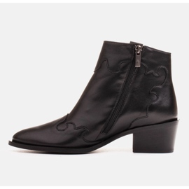Marco Shoes Botas negras de piel flor natural negro 2