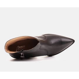 Marco Shoes Bota cowboy de mujer fabricada en piel natural negro 5