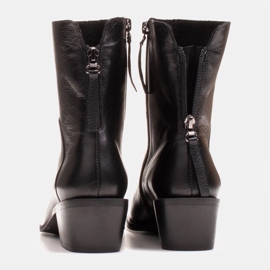 Marco Shoes Botines de piel negra con circunferencia superior ajustable negro 8
