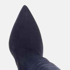 Marco Shoes Botas altas arrugadas color azul marino fabricadas en ante natural 2