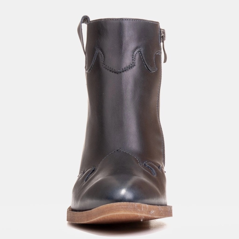 Marco Shoes Botas azul oscuro de piel flor natural 1