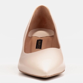 Marco Shoes Zapatos de salón en piel beige con estampado floral 2