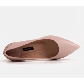 Marco Shoes Zapatos de salón en piel rosa con estampado floral rosado 7