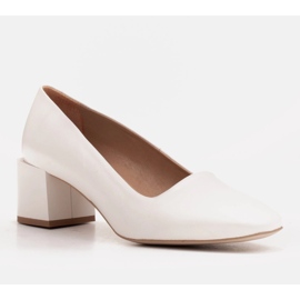 Marco Shoes Zapatos de salón blancos elegantes hechos de delicada piel natural 3
