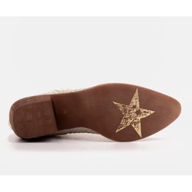 Marco Shoes Botines de ante natural con corte en V dorado 8