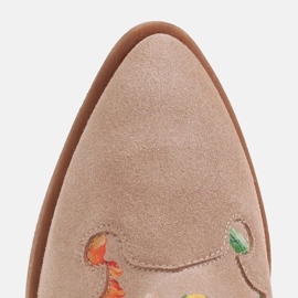 Marco Shoes Botas beige de ante natural con estampado floral 8