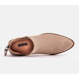 Marco Shoes Botas beige de ante natural con corte en V 7